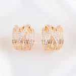 Gold Plated Diamond Earrings- EAR002833