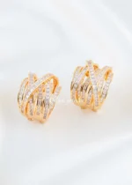 Gold Plated Diamond Earrings- EAR002833 - Image 2