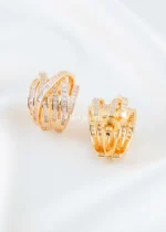 Gold Plated Diamond Earrings- EAR002833 - Image 3
