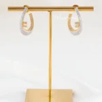Gold Plated Diamond Earrings- EAR002834