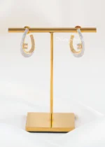 Gold Plated Diamond Earrings- EAR002834