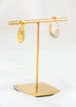Gold Plated Diamond Earrings- EAR002834 - Image 3