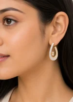 Gold Plated Diamond Earrings- EAR002834 - Image 4