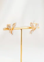 Gold Plated Diamond Earrings- EAR002835 - Image 2