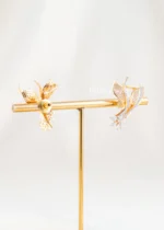 Gold Plated Diamond Earrings- EAR002835 - Image 3