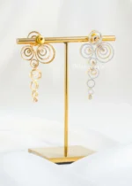 Gold Plated Diamond Earrings- EAR002838 - Image 3
