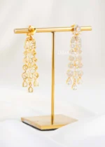 Gold Plated Diamond Earrings- EAR002839 - Image 3