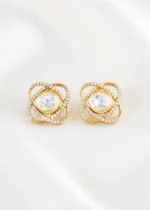 Gold Plated Diamond Earrings- EAR002899