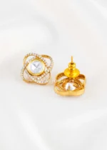 Gold Plated Diamond Earrings- EAR002899 - Image 3