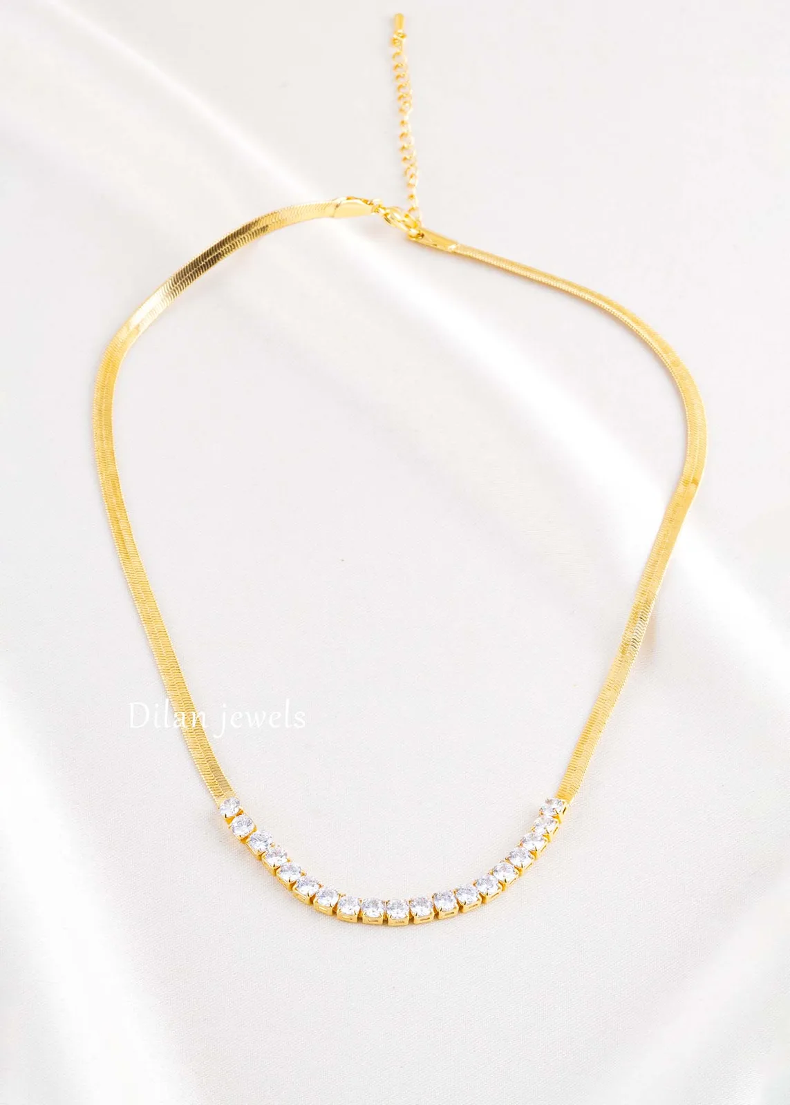 Gold-Plated-Diamond-Necklace-Set-NEC002888 Gold Plated Diamond Necklace Set- NEC002888 - Image 1