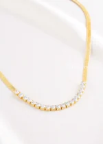 Gold Plated Diamond Necklace Set- NEC002888 - Image 2