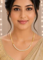 Gold Plated Diamond Necklace Set- NEC002888 - Image 3
