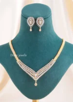 Gold Plated Diamond Necklace Set- NEC002895