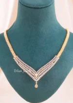 Gold Plated Diamond Necklace Set- NEC002895 - Image 2