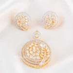 Gold Plated Diamond Pendant Set- PSET02901