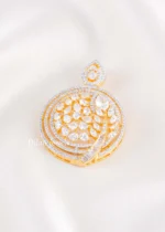 Gold Plated Diamond Pendant Set- PSET02901 - Image 2