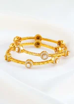 Gold Plated Kundan Bangles- BAN002910 - Image 3