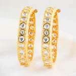 Gold Plated Kundan Bangles- BAN002911