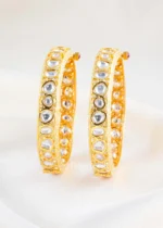 Gold Plated Kundan Bangles- BAN002911