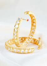 Gold Plated Kundan Bangles- BAN002911 - Image 3