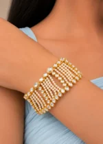 Gold Plated Kundan Bracelet- BRA002793 - Image 4