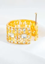 Gold Plated Kundan Bracelet- BRA002903 - Image 3