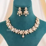 Gold Plated Kundan, Diamond Necklace Set- NEC002913