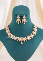 Gold Plated Kundan, Diamond Necklace Set- NEC002913