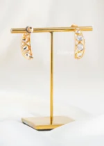 Gold Plated Kundan Earrings- EAR002843 - Image 3
