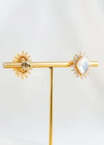 Gold Plated Kundan Earrings- EAR002866 - Image 3
