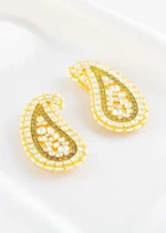 Gold Plated Kundan Earrings- EAR002879 - Image 2