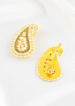 Gold Plated Kundan Earrings- EAR002879 - Image 3