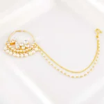 Gold Plated Kundan Nath- NATH02859