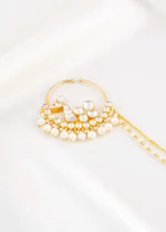 Gold Plated Kundan Nath- NATH02859 - Image 2