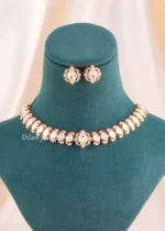 Gold Plated Kundan Necklace Set- NEC002912