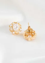 Gold Plated Kundan Necklace Set- NEC002912 - Image 3