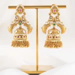 Gold Plated Kundan, Traditional Earrings- EAR002844