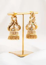 Gold Plated Kundan, Traditional Earrings- EAR002844 - Image 3