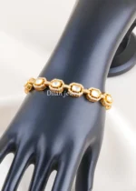 Gold Plated Moissanite Polki Bracelet- BRA002864