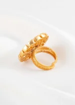 Gold Plated Moissanite Polki Ring- RING02857 - Image 3