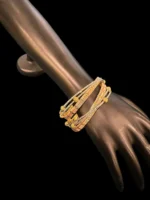 Gold- Rhodium Bangles (Tri-color plating) BAN000118 - Image 2