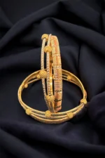 Gold- Rhodium Bangles (Tri-color plating) BAN000118 - Image 3