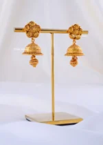 Golden Dome Traditional Jhumkas (Yellow Gold) EAR002293 - Image 2