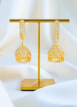 Golden Drape Jhumkas (Yellow Gold) EAR001744