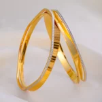 Golden Edge Harmony Bangles (Dual Plating) BAN001938