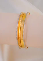Golden Edge Harmony Bangles (Dual Plating) BAN001938 - Image 2