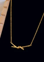 Golden Edge Necklace (Yellow Gold) NEC002052 - Image 2