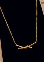 Golden Edge Necklace (Yellow Gold) NEC002052 - Image 3