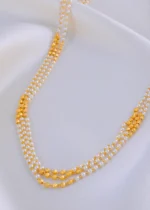 Golden Grace Pearl Necklace (Yellow Gold) NEC001967 - Image 2