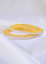Golden Lattice Diamond Bangles (Yellow Gold) BAN002209 - Image 3
